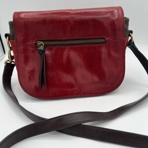 Tignanello Red and Brown Leather Crossbody Bag